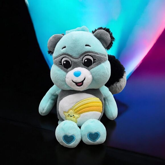 Care Bears Wish Bear 10" Bandit Mask Raccoon Plush Stuffed Toy Halloween Theme - Picture 2 of 13